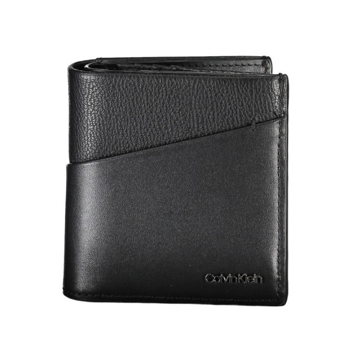 Cartera negra de poliéster reciclado para hombre Calvin Klein vista frontal