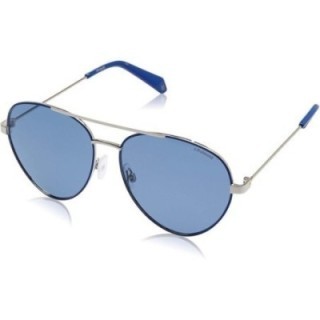 Gafas de sol de metal azules para hombre Polaroid polarizadas vista lateral