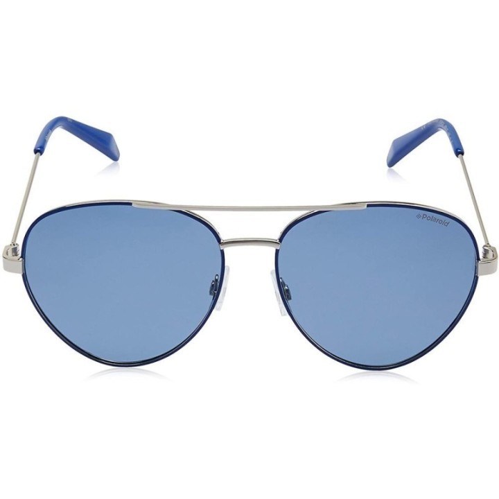 Polaroid gafas de sol metálicas para hombre con lentes azules polarizadas vista frontal