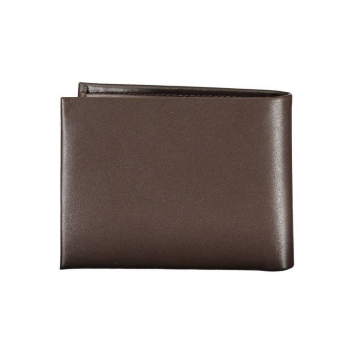 Cartera de piel marron para hombre Calvin Klein vista frontal