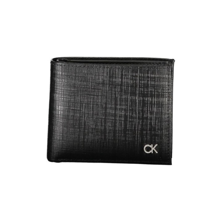 Cartera de piel negra para hombre Calvin Klein vista frontal