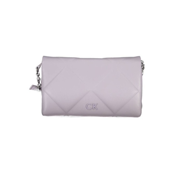 bolso de hombro morado de poliéster reciclado para mujer Calvin Klein vista frontal