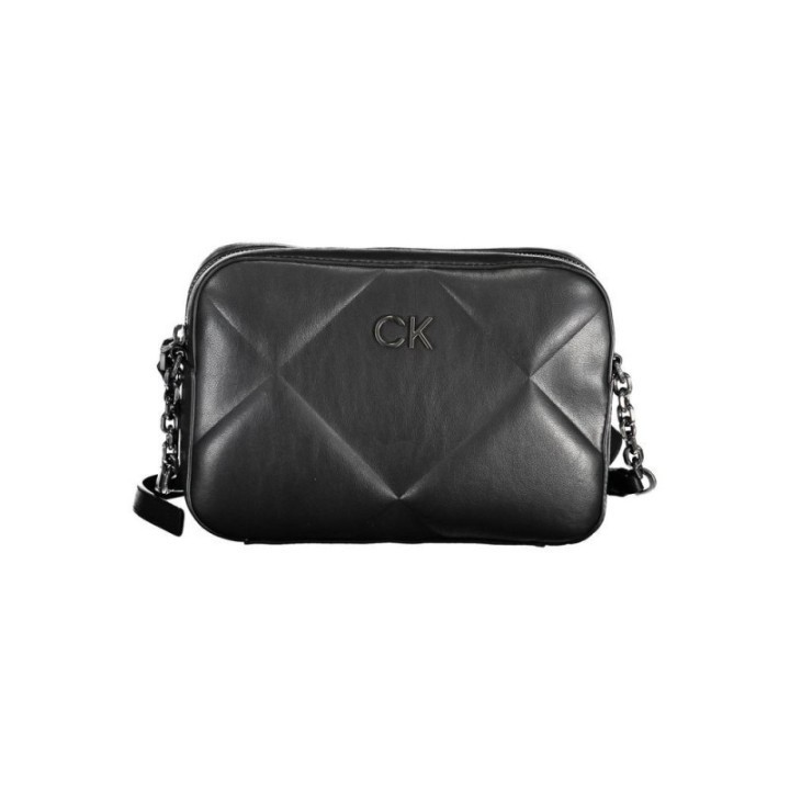 bolso bandolera negro de poliéster reciclado para mujer Calvin Klein vista frontal