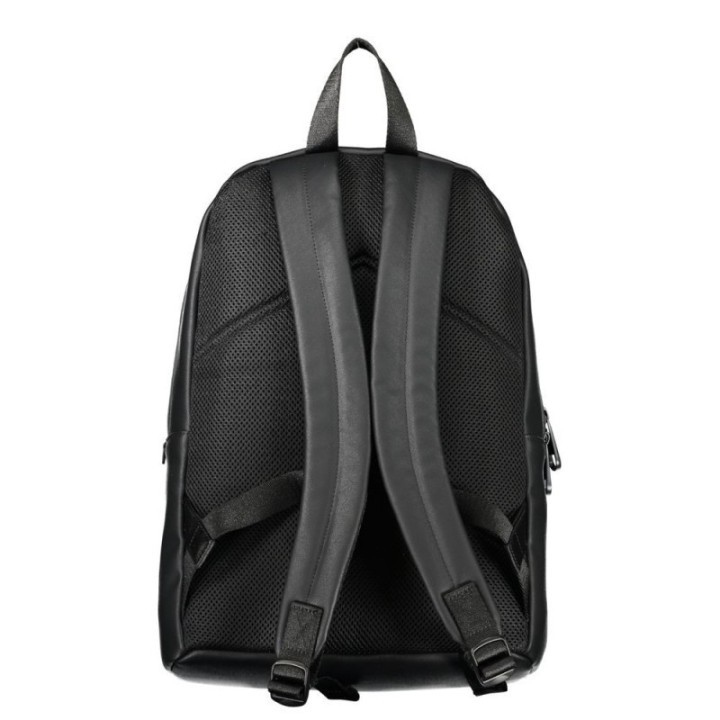 Mochila negra de poliéster reciclado para hombre Calvin Klein vista trasera