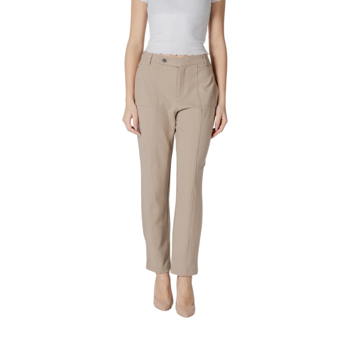 Street One pantalón de mujer beige de punto di Roma vista frontal