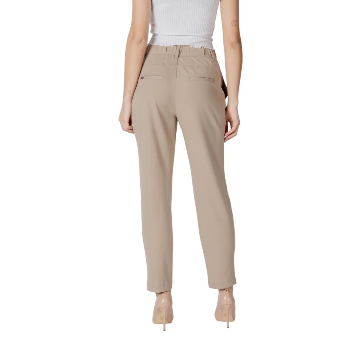 Street One pantalón de mujer beige de punto di Roma vista posterior