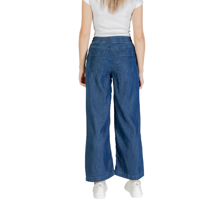 Street One vaqueros de mujer wide leg en denim azul oscuro vista posterior
