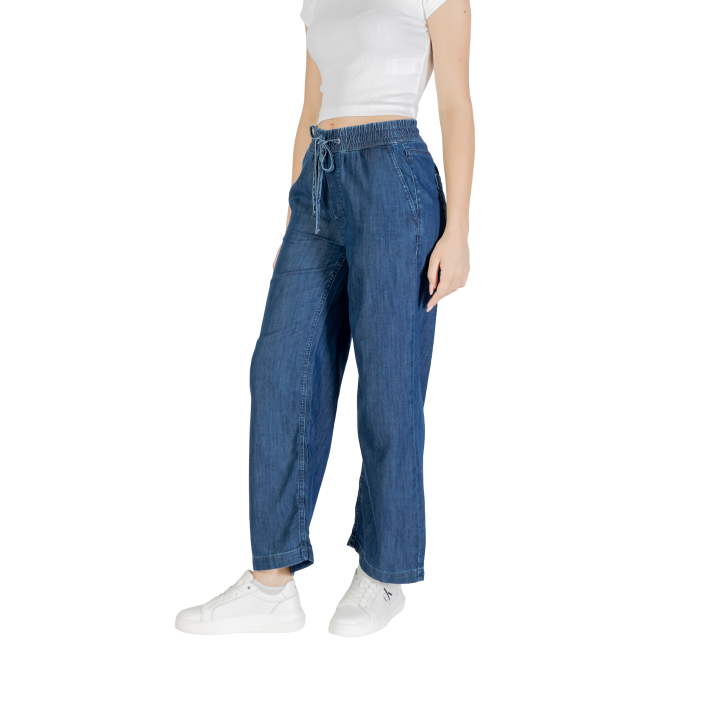 Street One vaqueros de mujer wide leg en denim azul oscuro vista de tres cuartos