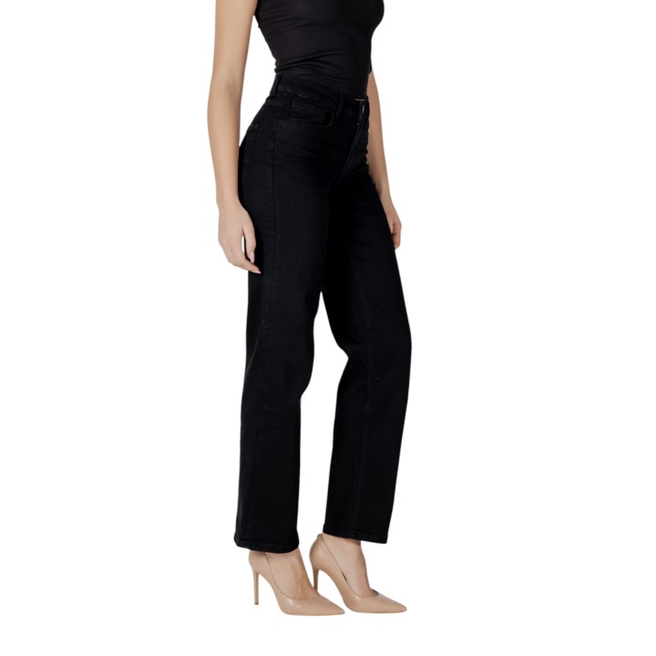Vaqueros negros de mujer Ichi IHTWIGGY Straight vista lateral