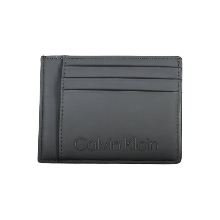 Tarjetero de poliéster negro para hombre Calvin Klein vista frontal