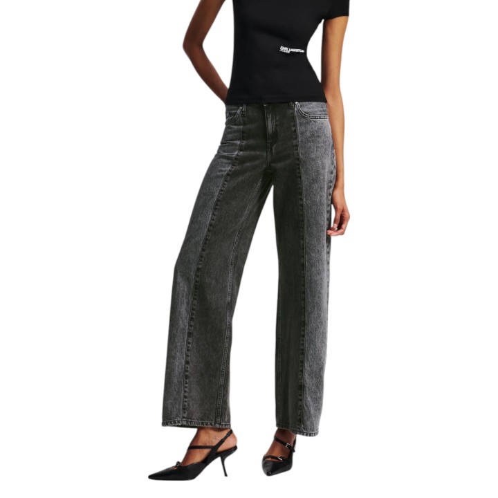 Karl Lagerfeld Jeans vaqueros de mujer negros de denim vista frontal