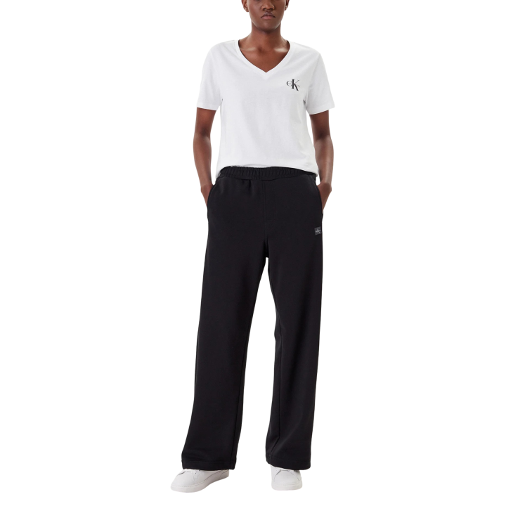 Pantalón negro de mujer Calvin Klein Jeans en french terry vista frontal