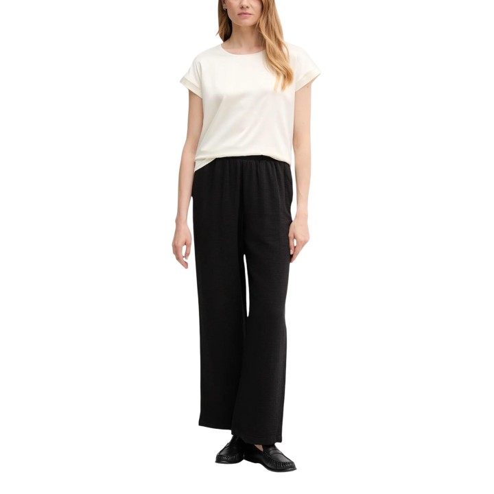 Pantalón negro de mujer Calvin Klein Jeans Double Gauze Pant vista tres cuartos