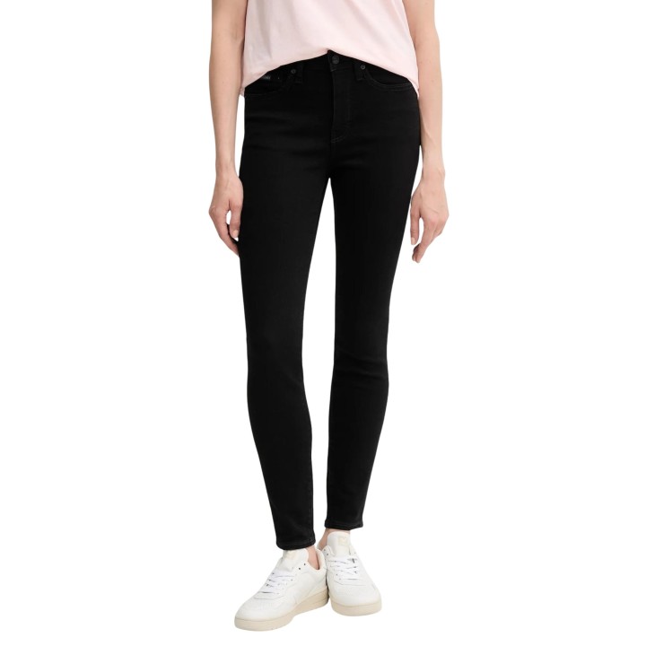 Calvin Klein Jeans vaqueros skinny de mujer negros de algodón vista frontal
