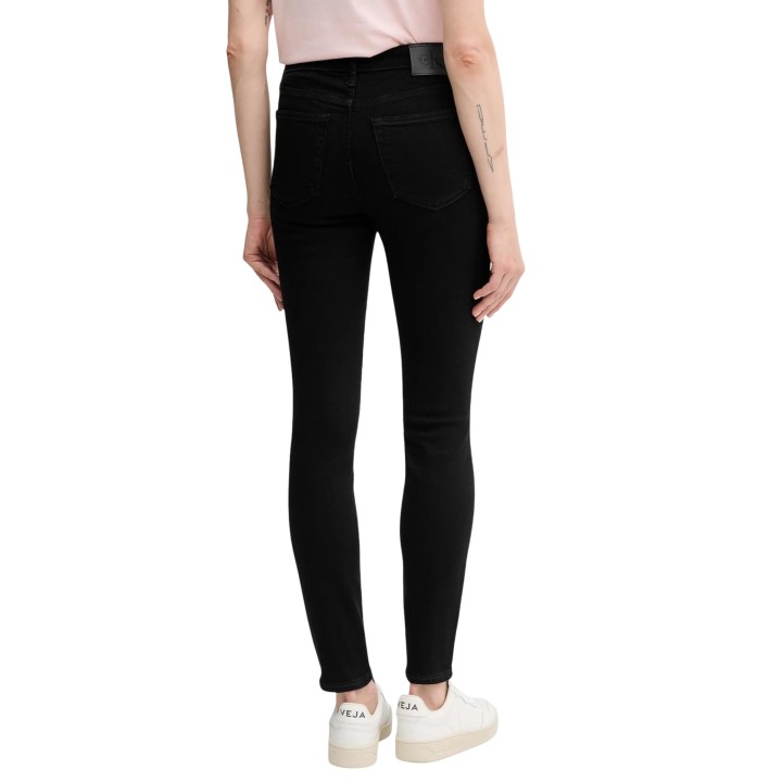 Calvin Klein Jeans vaqueros skinny de mujer negros de algodón vista posterior