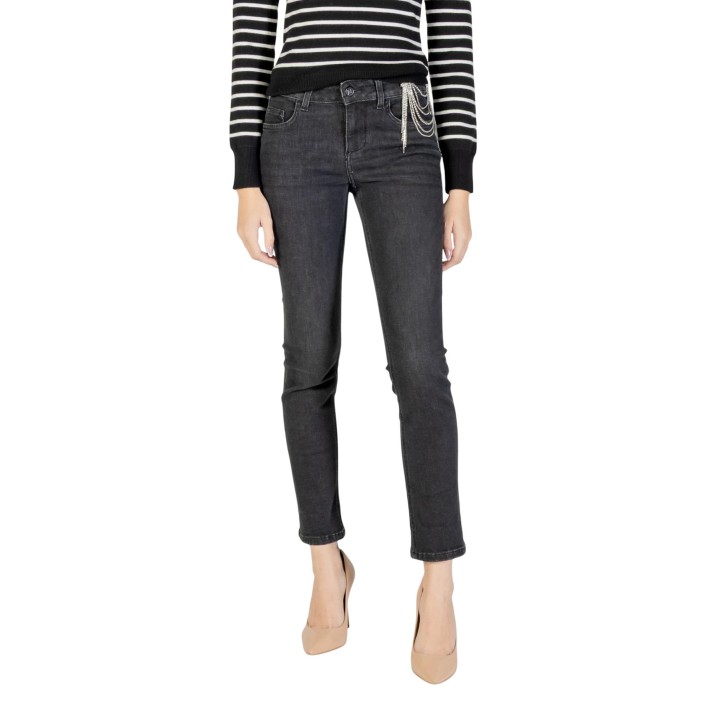 Liu-Jo vaqueros de mujer negros de denim B.UP MONROE vista frontal
