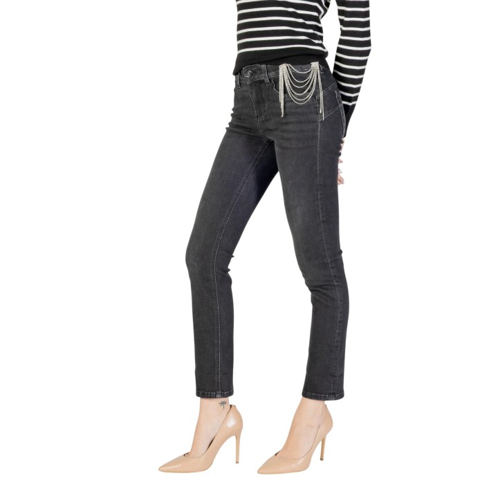 Liu-Jo vaqueros de mujer negros de denim B.UP MONROE vista lateral