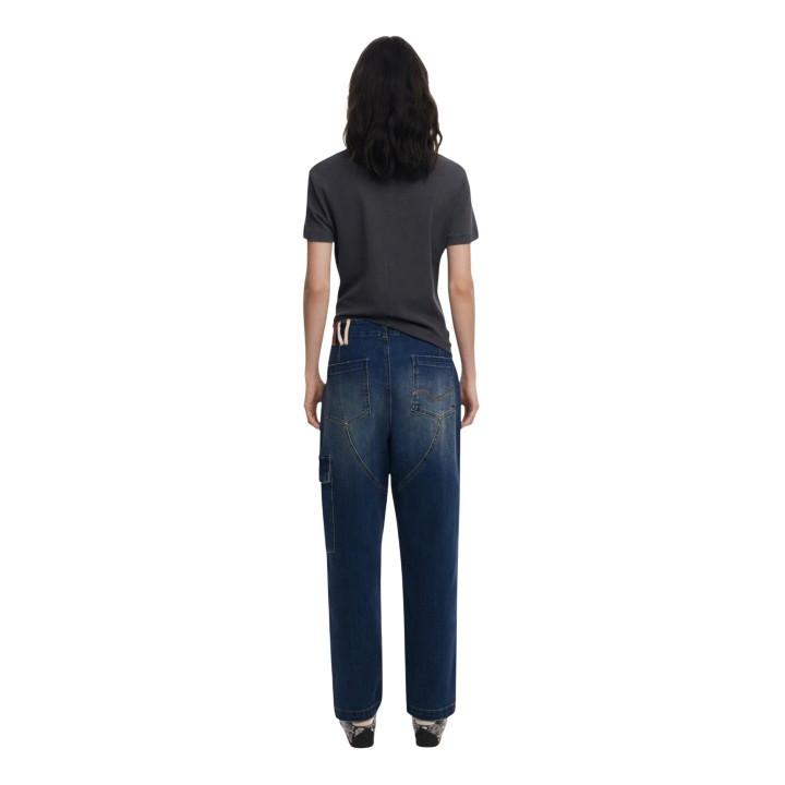 Vaqueros de mujer Desigual Parker en denim azul vista posterior