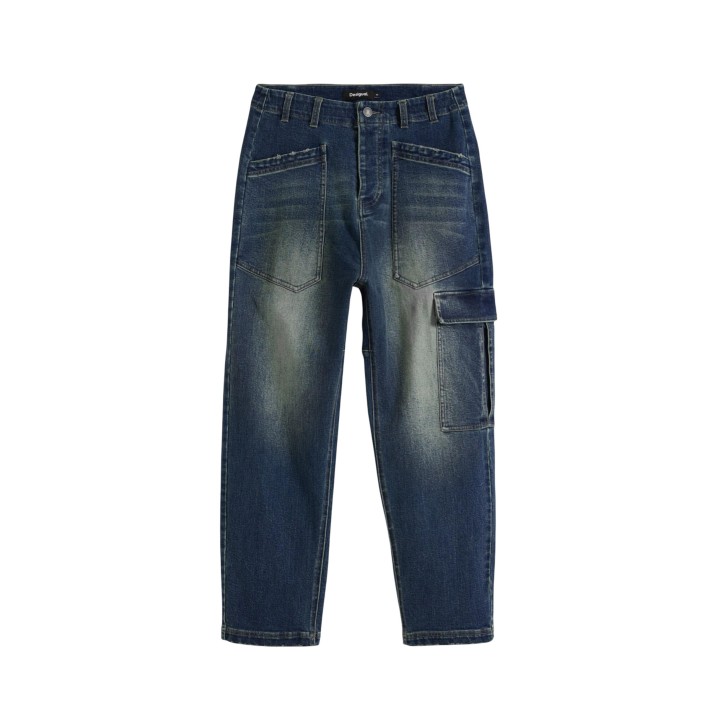 Vaqueros de mujer Desigual Parker en denim azul vista frontal de la prenda