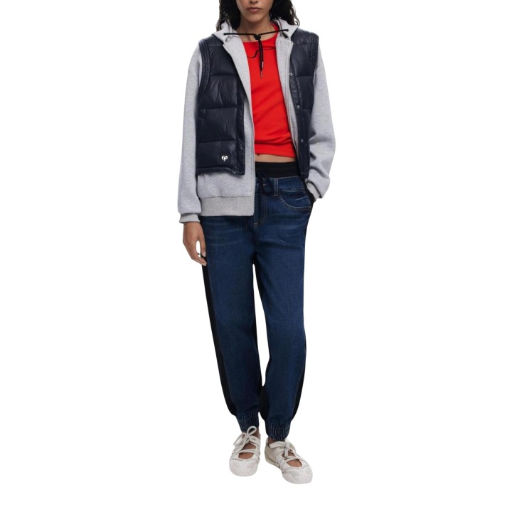 Desigual vaqueros de mujer denim azul con jogger vista de tres cuartos