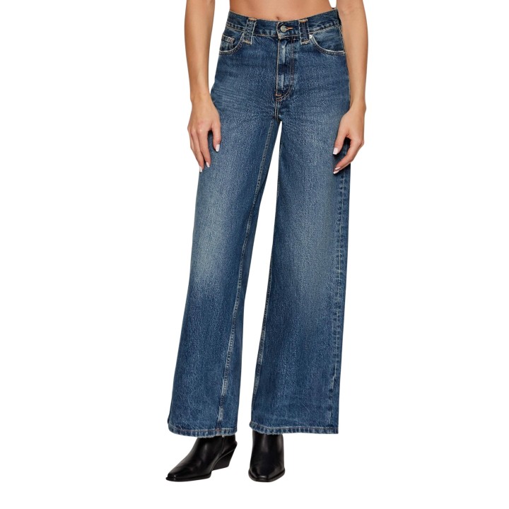 Tommy Hilfiger vaqueros de mujer en denim azul modelo DNM Kris 70's Wide L vista frontal