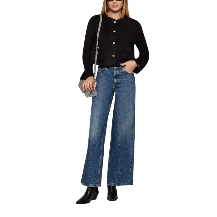 Tommy Hilfiger vaqueros de mujer en denim azul modelo DNM Kris 70's Wide L vista frontal