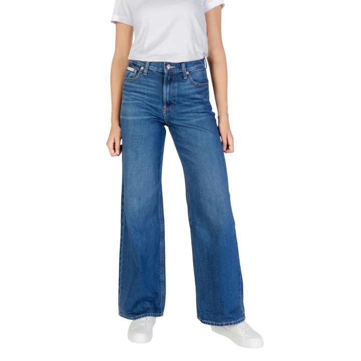 Calvin Klein Jeans vaqueros de mujer baggy azul denim vista frontal