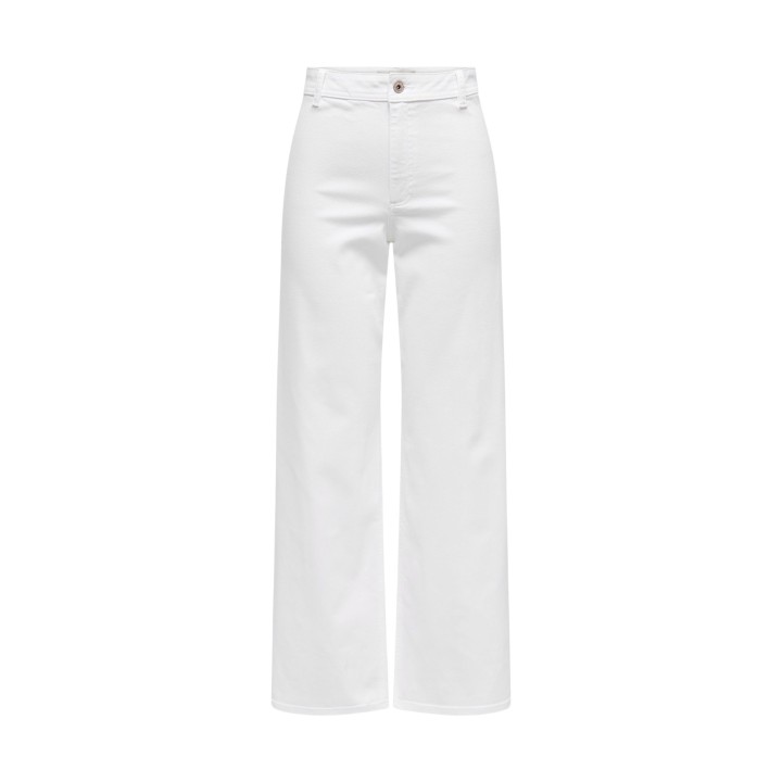 Jacqueline de Yong pantalón de mujer blanco Jdyiris Stretch Wide vista frontal