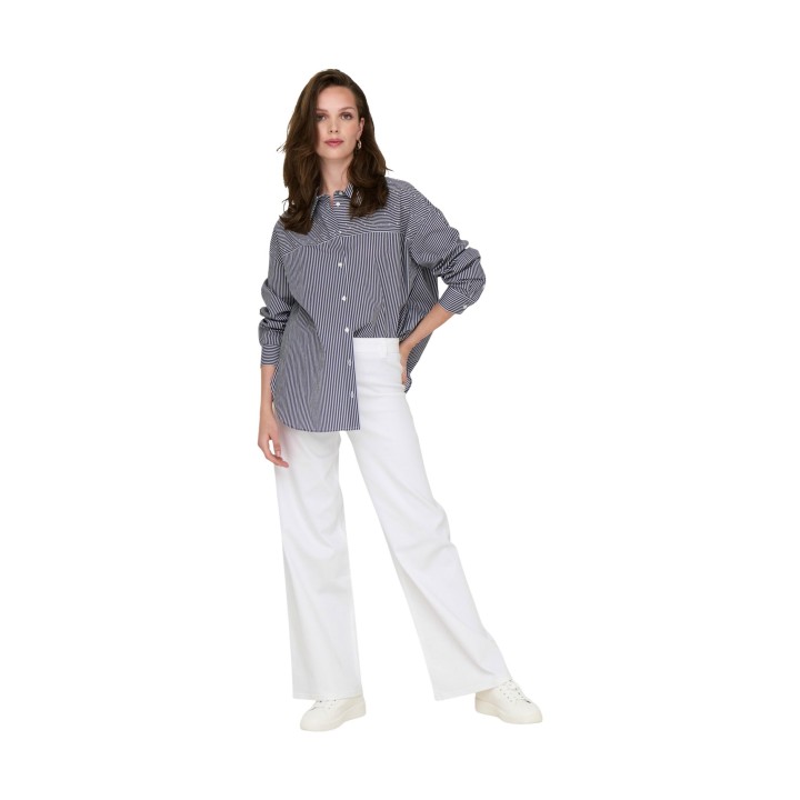 Jacqueline de Yong pantalón de mujer blanco Jdyiris Stretch Wide vista tres cuartos