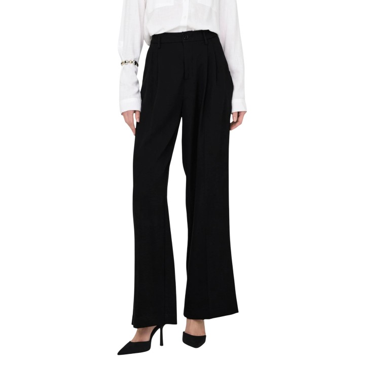 Jacqueline de Yong pantalón negro de mujer Jdyriver Hw Wide Pant Tlr vista frontal