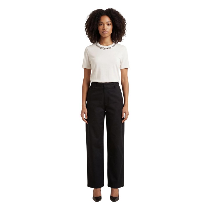 Pantalón negro de mujer Jacqueline de Yong Jdyselma Hw Barrel vista frontal