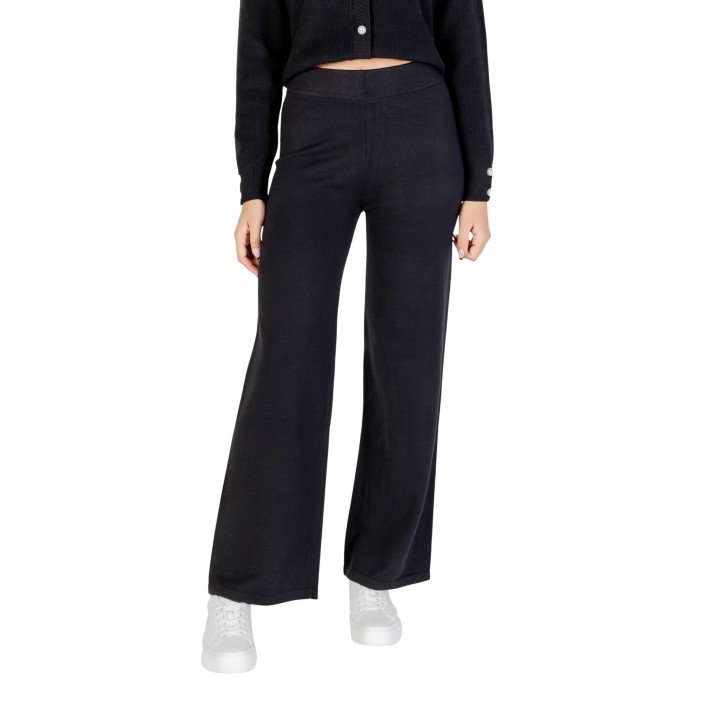 Pantalón palazzo negro de mujer Choral SLI5PT025147D vista frontal