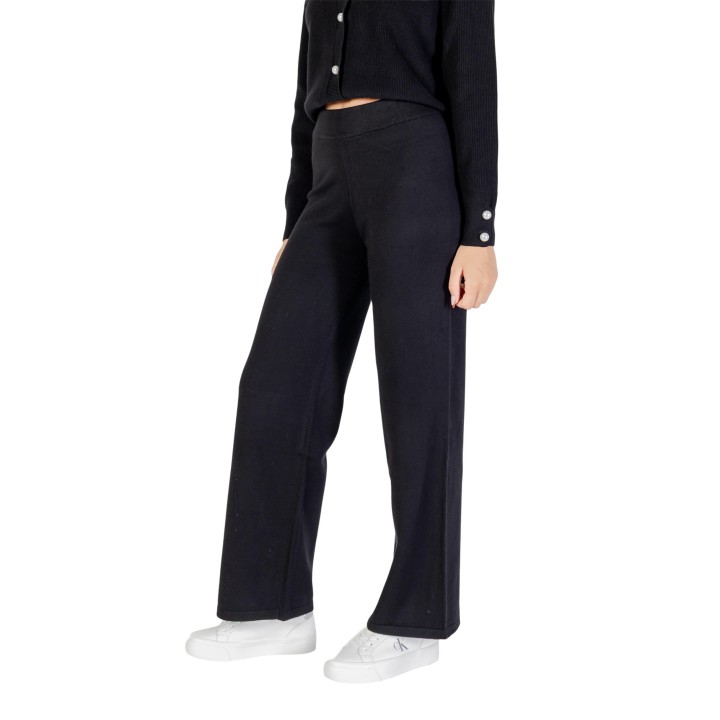 Pantalón palazzo negro de mujer Choral SLI5PT025147D vista lateral