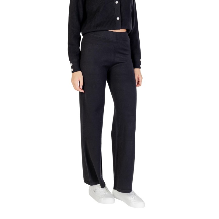 Pantalón palazzo negro de mujer Choral SLI5PT025147D vista frontal