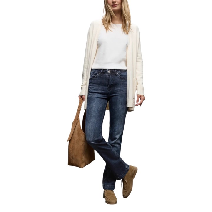 Street One vaqueros de mujer 379542 en denim oscuro vista tres cuartos