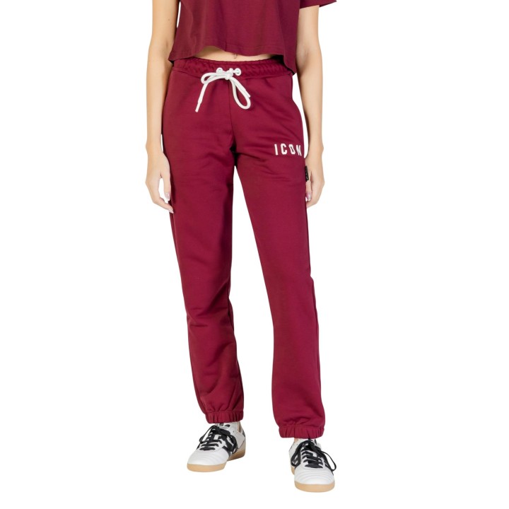 Icon pantalón deportivo de mujer burdeos vista frontal