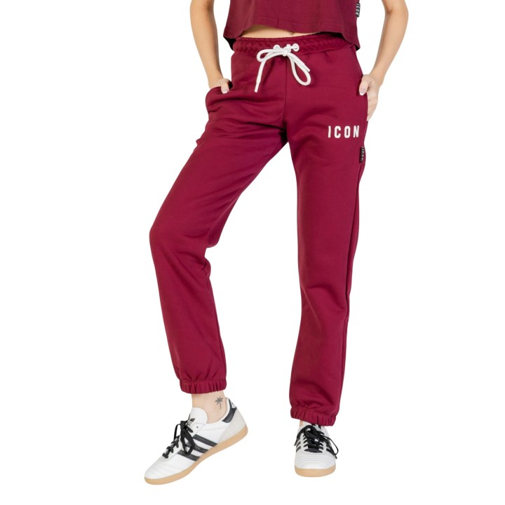 Icon pantalón deportivo de mujer burdeos vista frontal