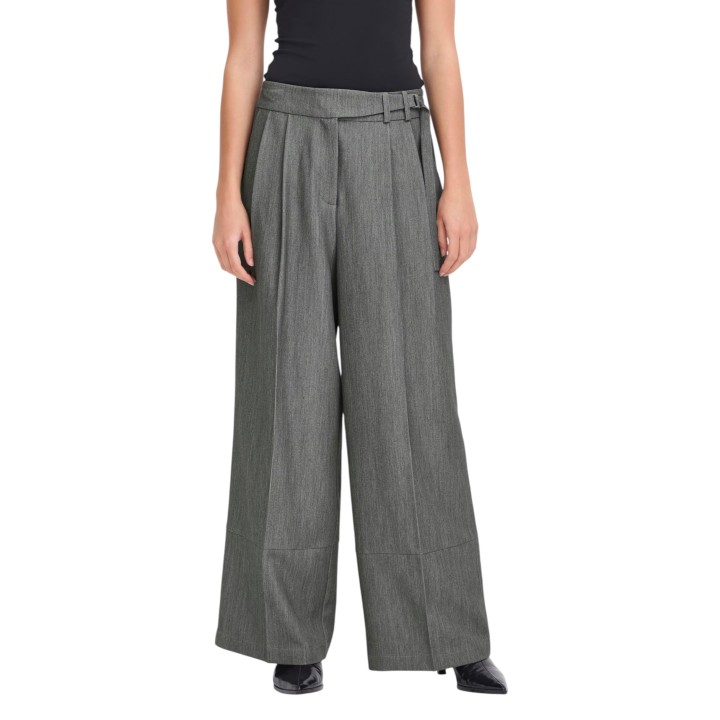 Pantalón de mujer Ichi IHFILANO PA2 gris vista frontal