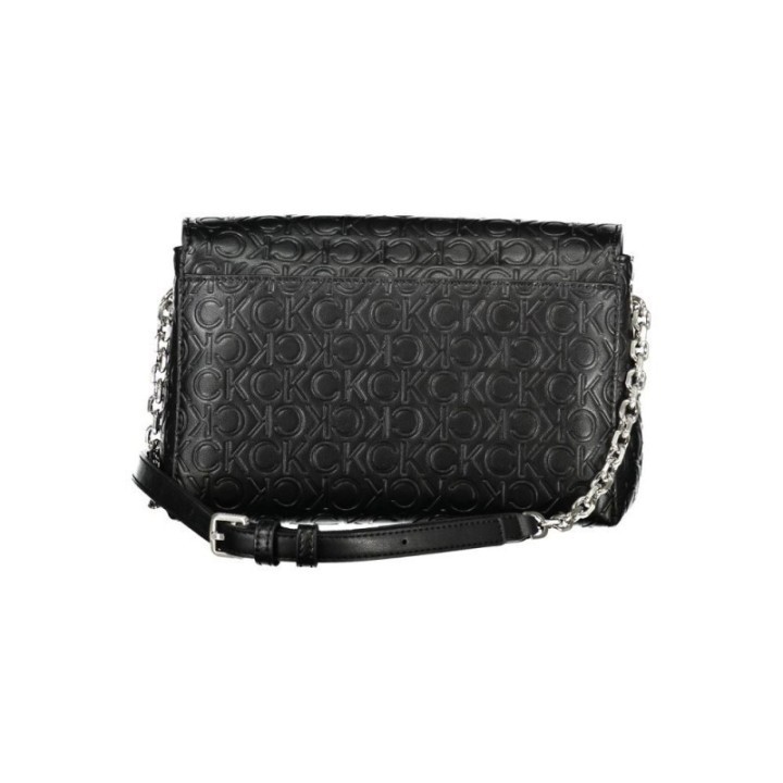 bolso bandolera negro de poliéster reciclado para mujer Calvin Klein vista frontal