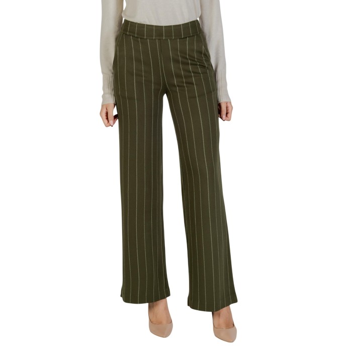 Ichi pantalón de mujer verde Ihruti Wide PA18 20124292 vista frontal