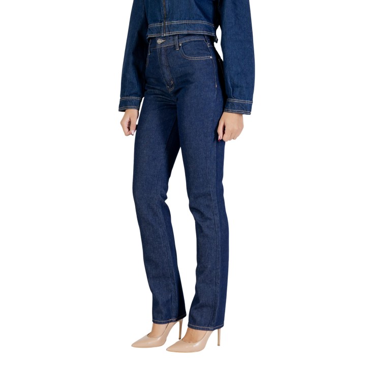 Vaqueros Colcci de mujer en denim azul oscuro vista lateral