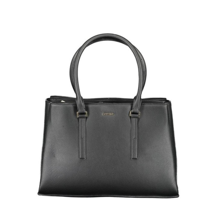 bolso negro de poliéster reciclado para mujer Calvin Klein vista frontal