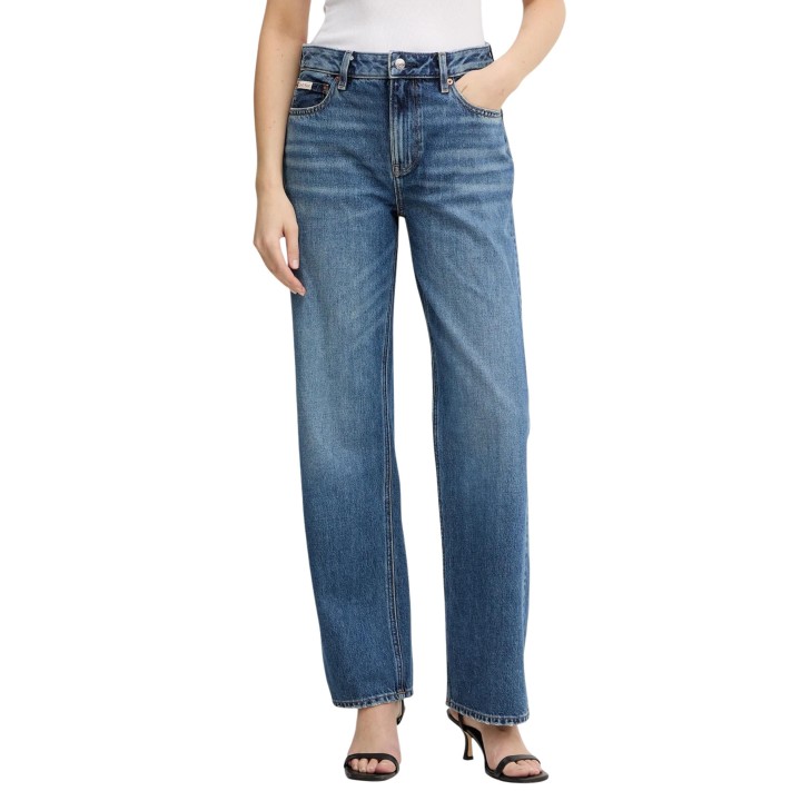 Vaqueros de mujer Calvin Klein Jeans azul denim vista frontal