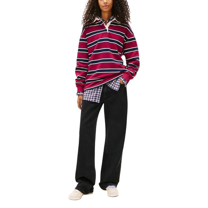 Vaqueros negros de mujer Tommy Hilfiger Jeans DW0DW22525 vista de tres cuartos