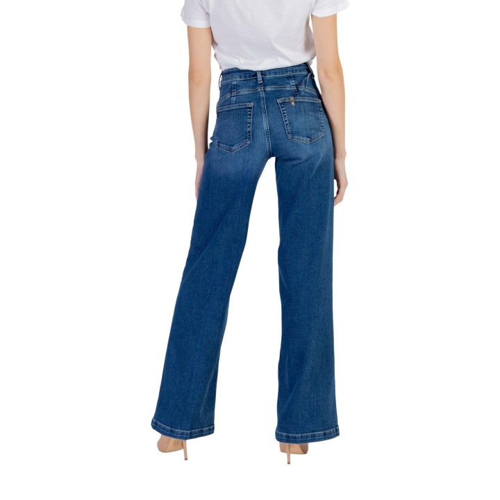Liu-Jo vaqueros de mujer acampanados en denim azul vista posterior