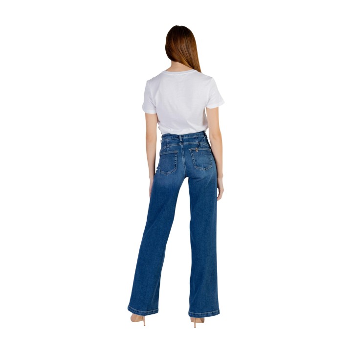 Liu-Jo vaqueros de mujer acampanados en denim azul vista posterior