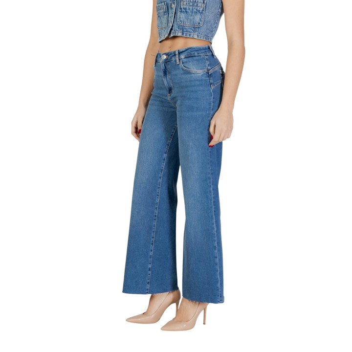 Liu-Jo vaqueros de mujer B.UP Flare de denim azul oscuro vista de tres cuartos