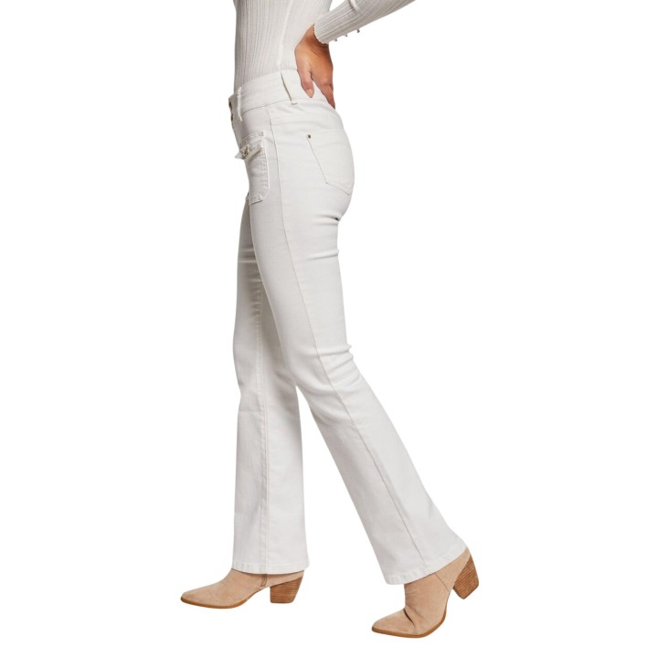 Morgan De Toi vaqueros de mujer marfil vista lateral