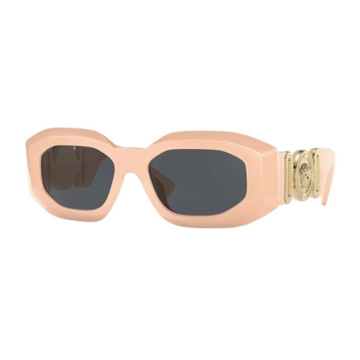 Gafas de sol polarizadas de acetato rosa para mujer Versace vista lateral