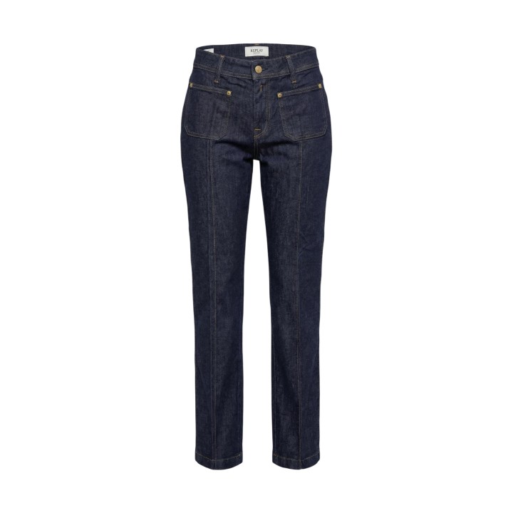 Replay vaqueros rectos de mujer en denim azul oscuro vista frontal